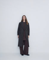 Cappotto lungo in lana grigio scuro